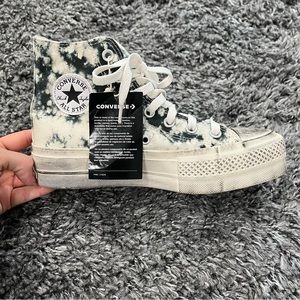 Brand new converse tie dye distressed platform shoes